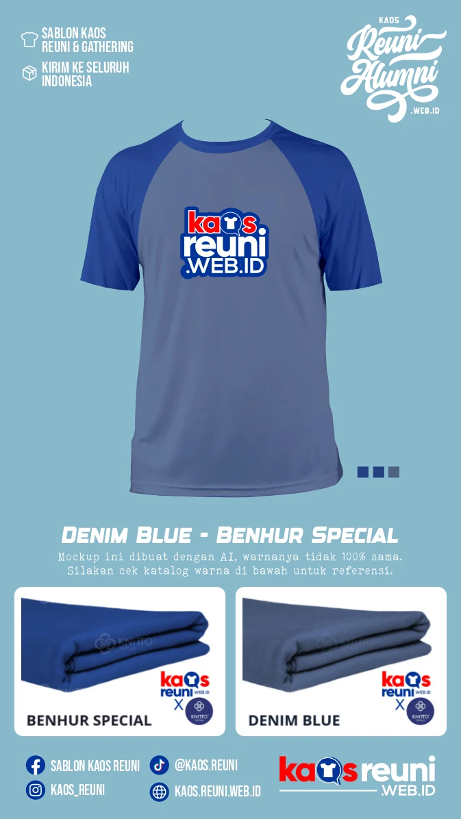 Denim Blue Benhur Special Warna Kain Kaos Reuni Gathering (2)