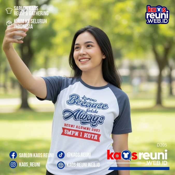 Desain Kaos Reuni Karena Because Selalu Always (11)