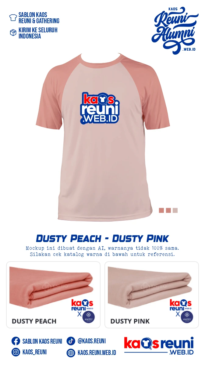 Dusty Peach Dusty Pink Warna Kain Kaos Reuni Gathering (2)