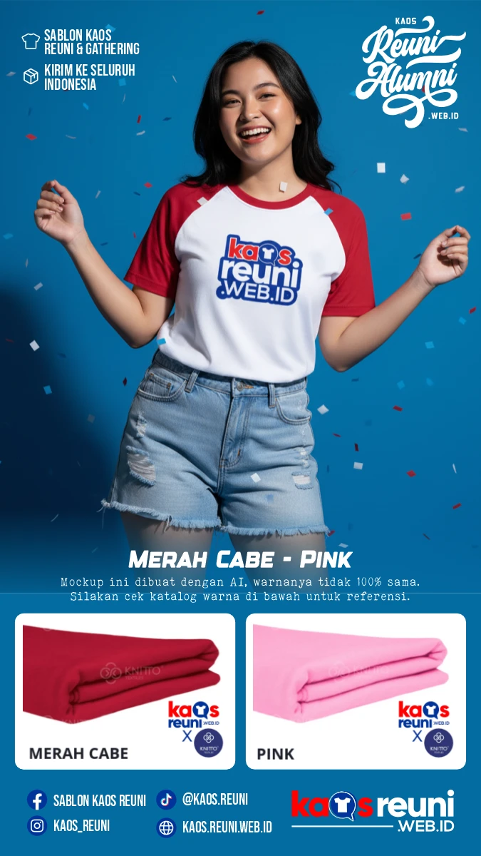 Putih Merah Cabe Pink Kaos Reuni Raglan (5)