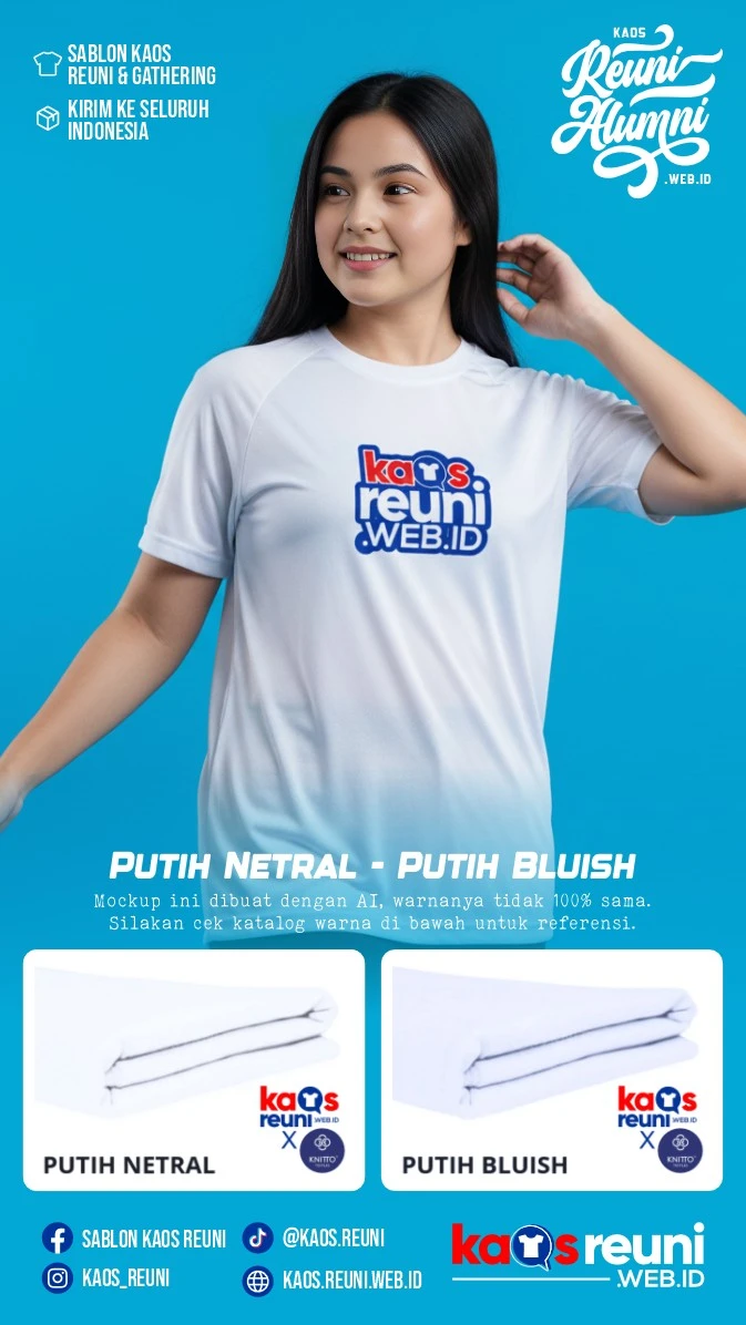 Putih Netral Putih Bluish Warna Kain Kaos Reuni Gathering (4)