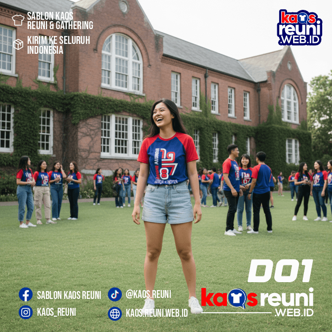 Desain Kaos Reuni 01 Raglan Merah Biru