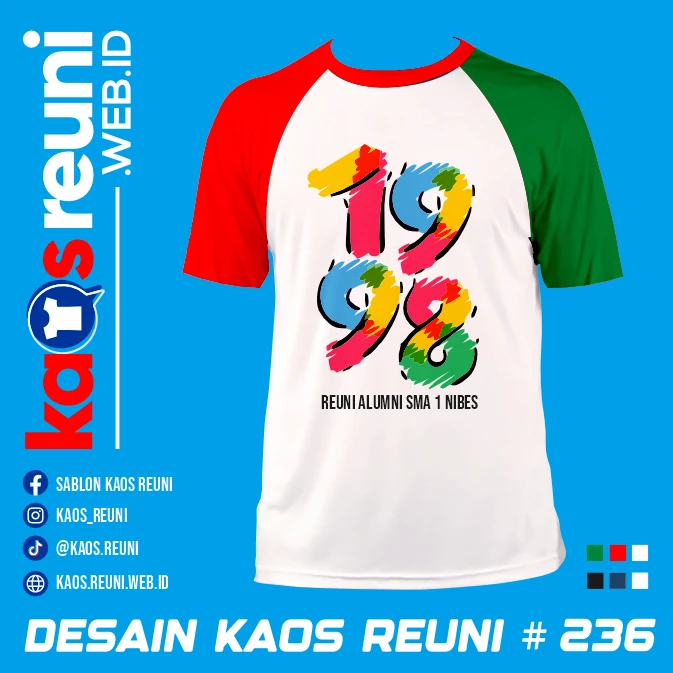 Desain Kaos Reuni 1998 Merah Putih Hijau (1)