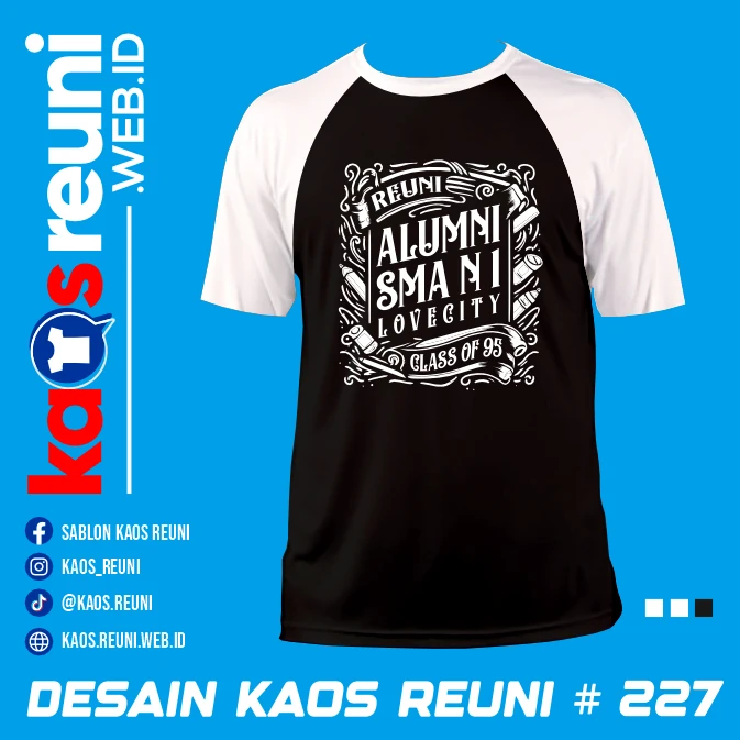 Desain Kaos Reuni 95 Hitam Putih (1)